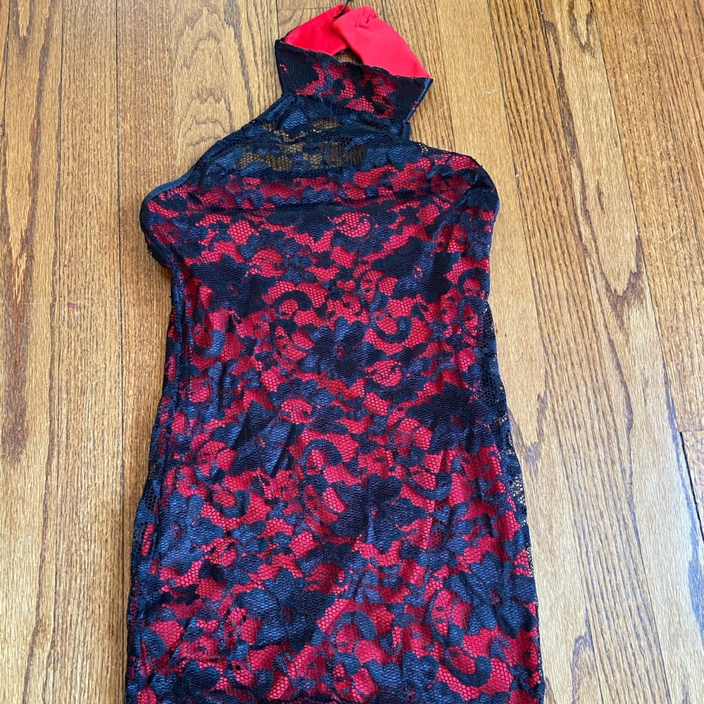 Size Small Red and Black Lace BodyCon Dress